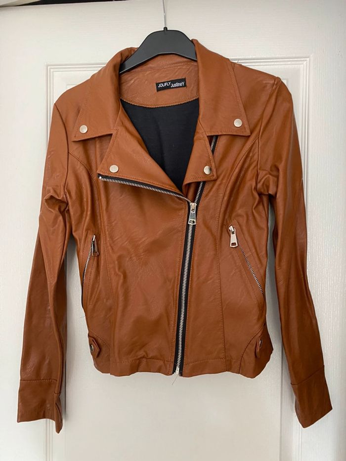 Blouson en simili cuir Perfecto camel