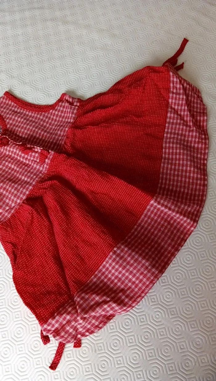 Robe à petits carreaux rouges 6 mois - photo numéro 2