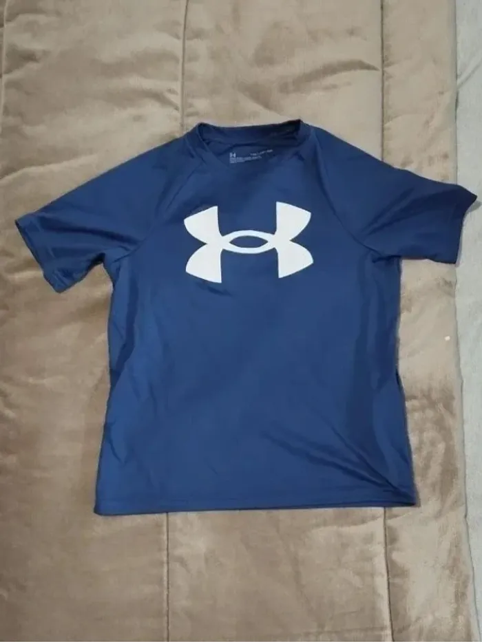 T-shirt Under Armor technique sort bleu fille 7-8 ans - photo numéro 7
