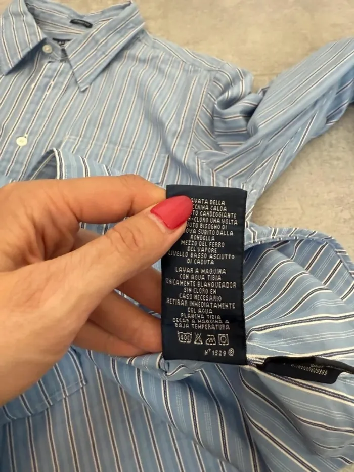 Chemise Ralph Lauren femme lignée bleue taille M parfait état - photo numéro 13