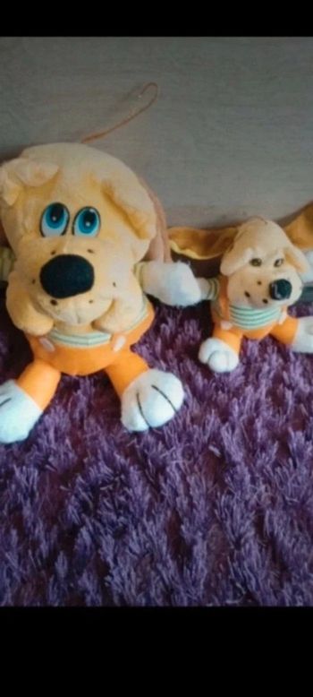 Doudou duo peluche chien papa et son fiston