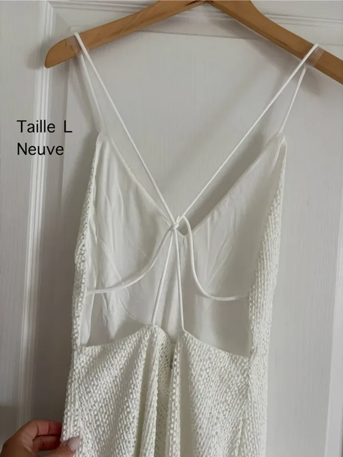 Robe texture dos croisé blanche Mango - photo numéro 2