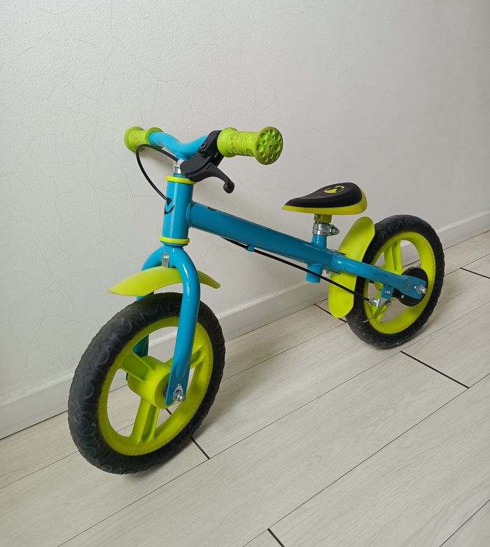 Draisienne bleu et vert. Vélo. Nakamura. 18 mois à 4 ans - photo numéro 2