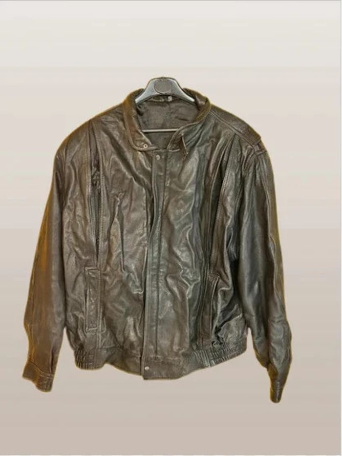 🌟 Magnifique veste en cuir Xxl / 58 état neuf doublée = une splendeur 🌟