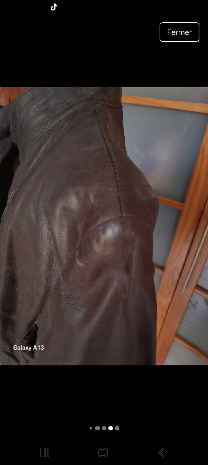 Veste mi longue en cuir T38 - photo numéro 8