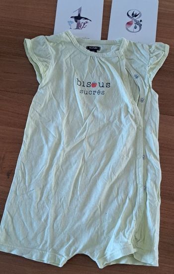 Pyjama manche courte jaune _ 18 mois 80 cm _ kiabi