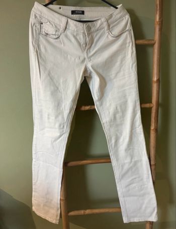 Jean slim blanc Morgan - taille M, coupe ajustée