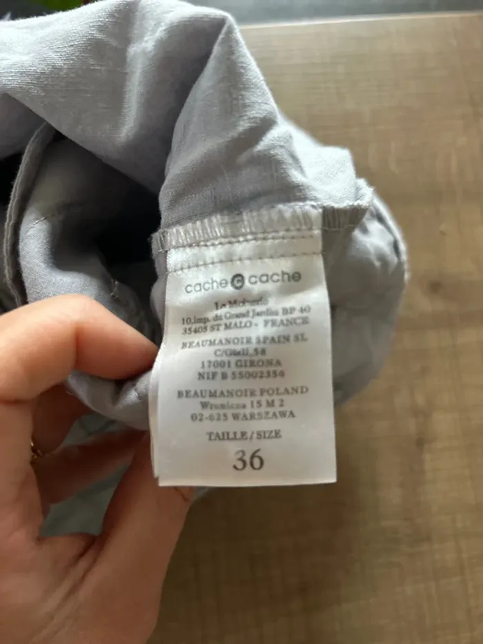 Short en lin gris femme, cache cache taille 36 - photo numéro 4