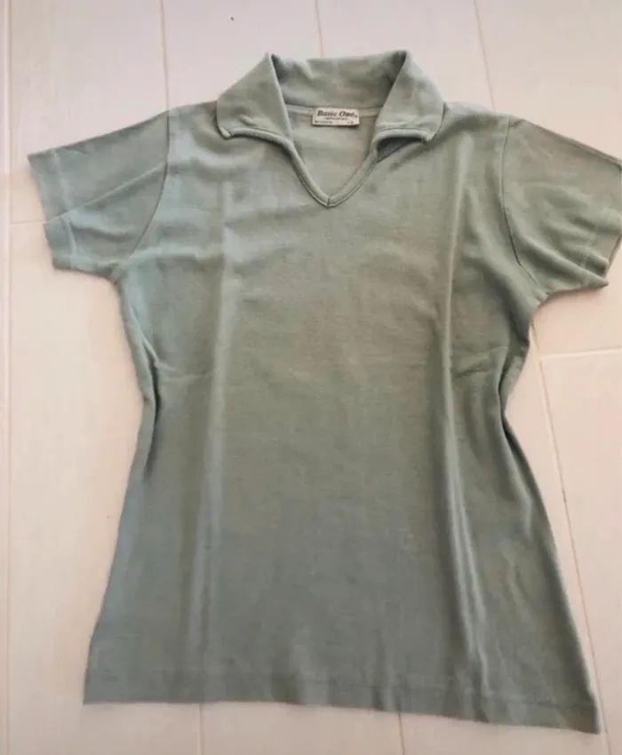 Polo femme vert taille 2 basic one - photo numéro 4
