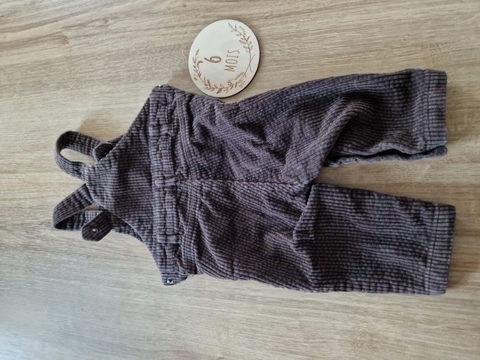 Salopette / Barboteuse Velours Côtelé Marron Broderie Renard Mots d'enfants - 6 mois - photo numéro 4