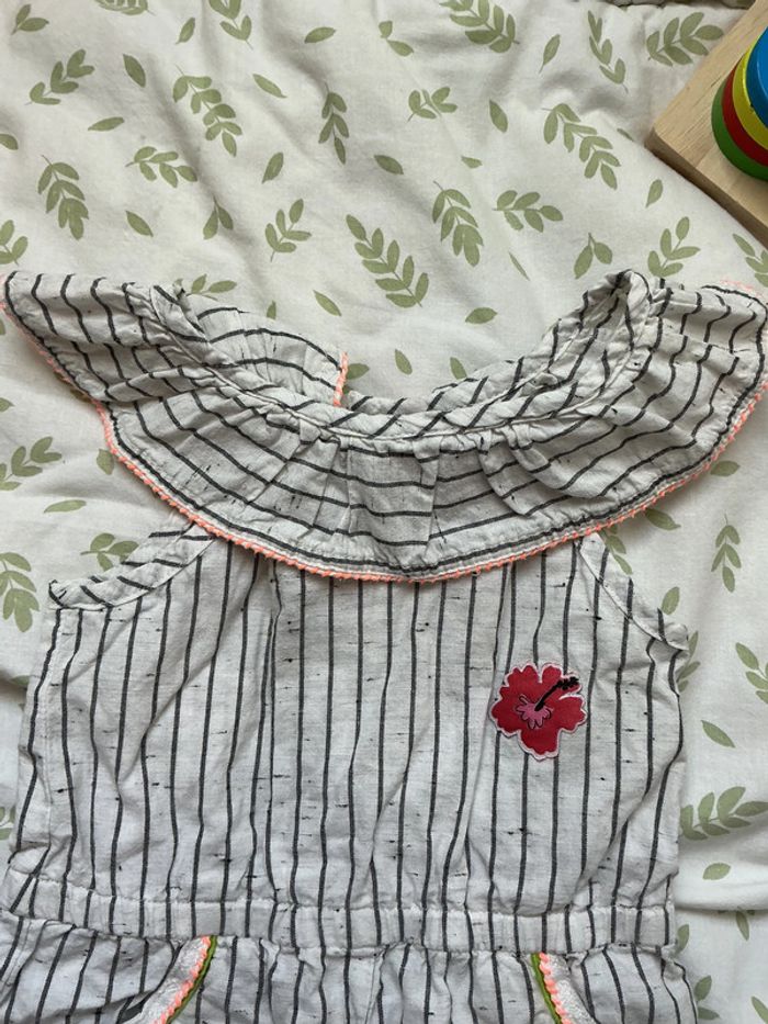 combishort blanc rayé gris 12 mois orchestra - photo numéro 6