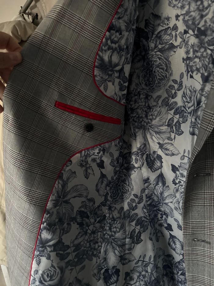 Blazer homme à carreaux gris – Taille 48 – Yves Enzo – Neuf - photo numéro 7