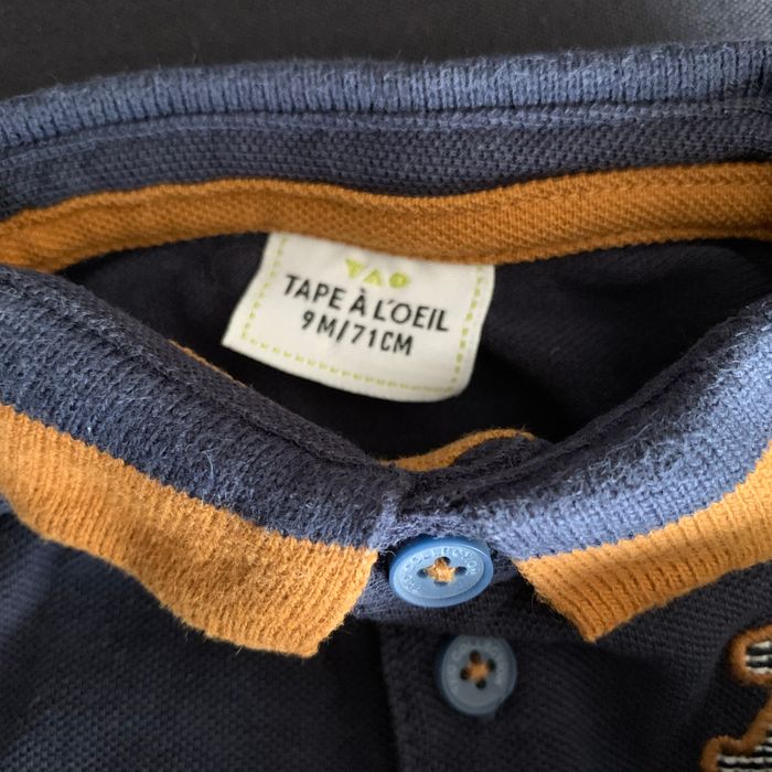 Lot 2 polos Jumeaux 9 mois kaki & marine neufs TAO - photo numéro 5