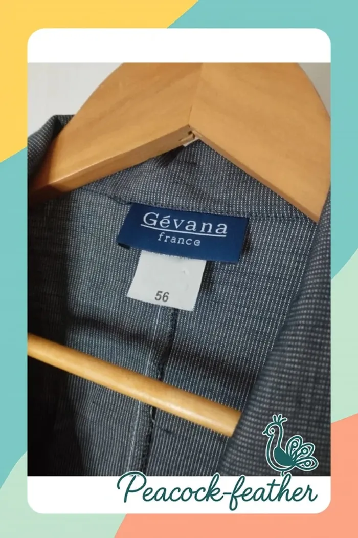 Ensemble jupe veste gris gevana 56 - photo numéro 4