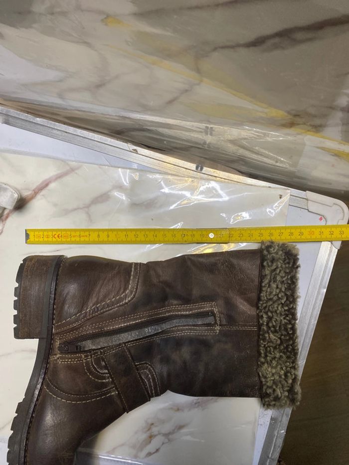 Bottes mi hautes d’hiver . cuir . Pointure 37 . - photo numéro 14