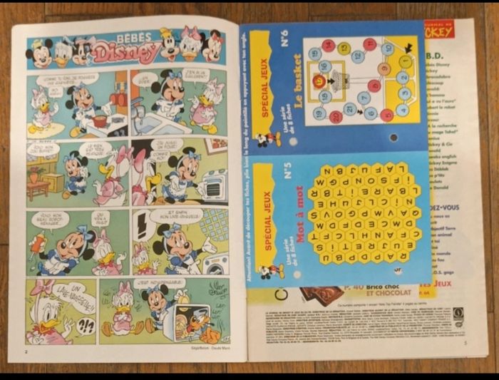 Ancien journal de mickey avec 4 fiches jeux + poster jeu N°2315 de 1996 vintage - photo numéro 2