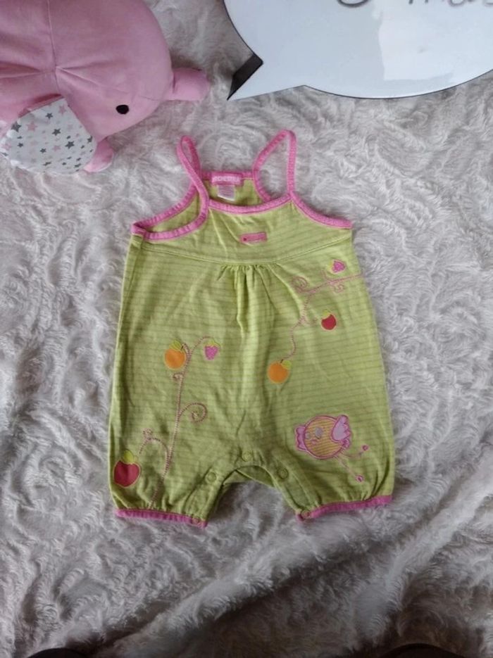 Combinaison été Fille 6 mois Orchestra Oiseau 100% coton - photo numéro 2