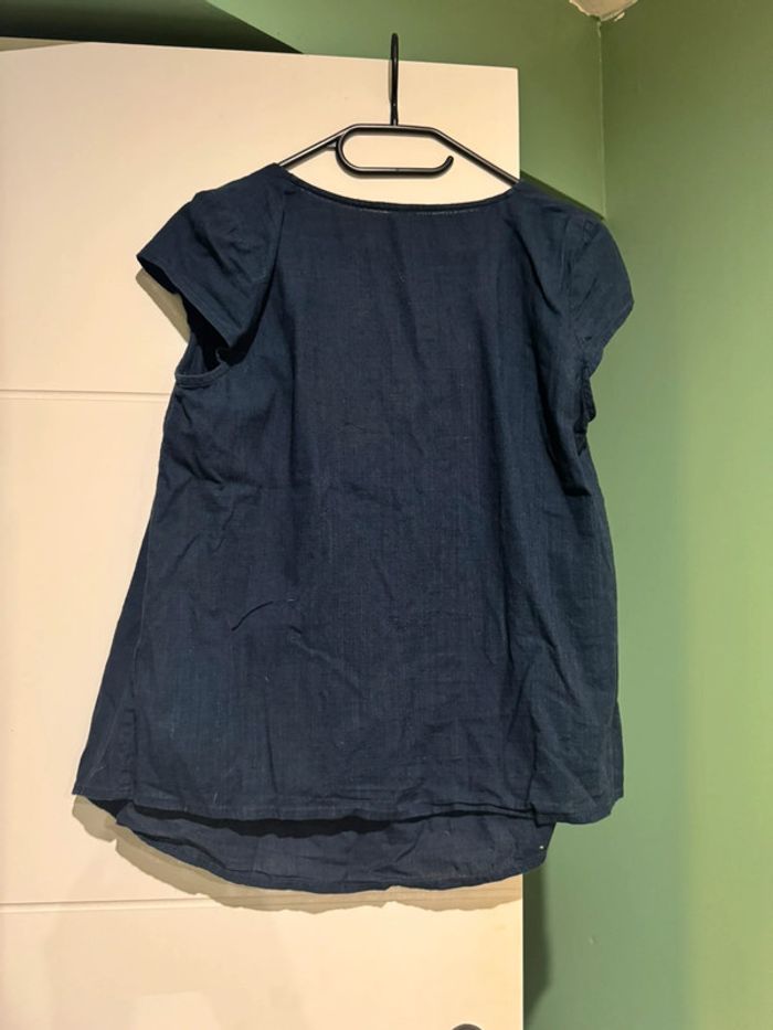 Blouse manche courtes bleu marine - photo numéro 3