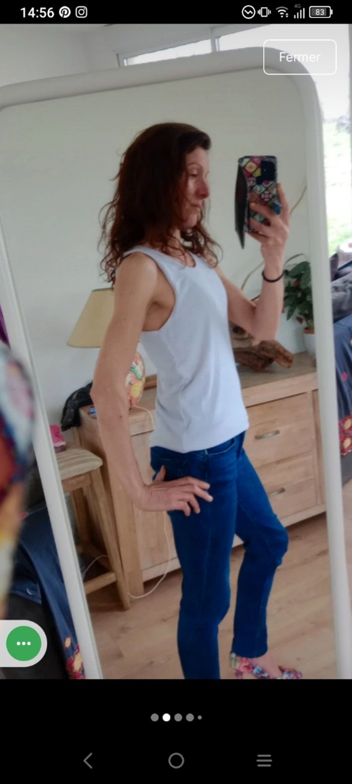 Débardeur L côtelé lilas c78 - photo numéro 5