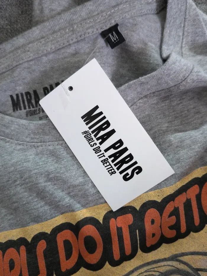 T-shirt Mira Paris gris – Tailles S et M – Neufs avec étiquette - photo numéro 4