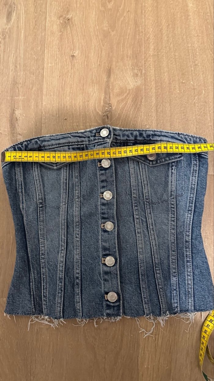 💜 Bustier en jeans bleu clair Zara taille S 💜 - photo numéro 10