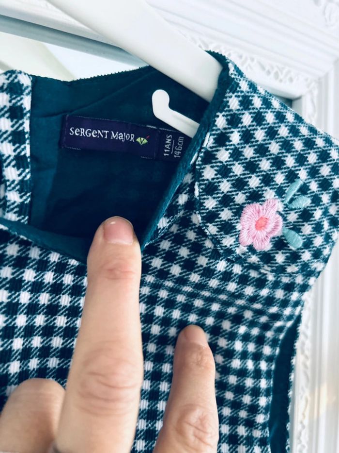 Jolie robe hiver vert sapin sergent major 11ans comme neuve - photo numéro 3