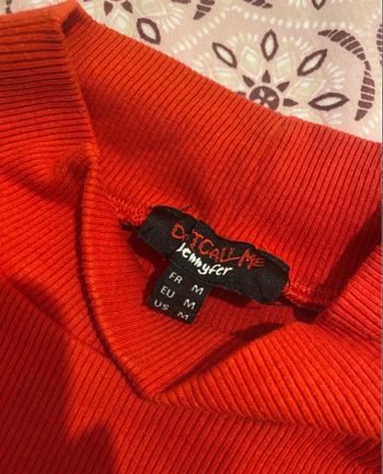 T shirt à manche longue rouge Jennyfer 