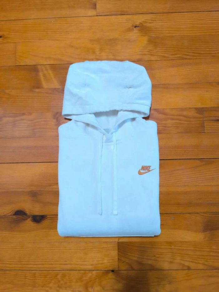 Sweat à capuche Nike - Blanc - Logo Brodé - Taille S