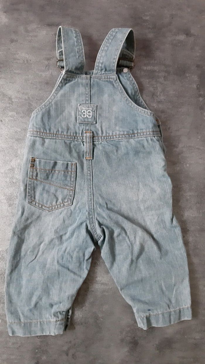 Salopette jeans garçon style délavé 100% coton - photo numéro 4