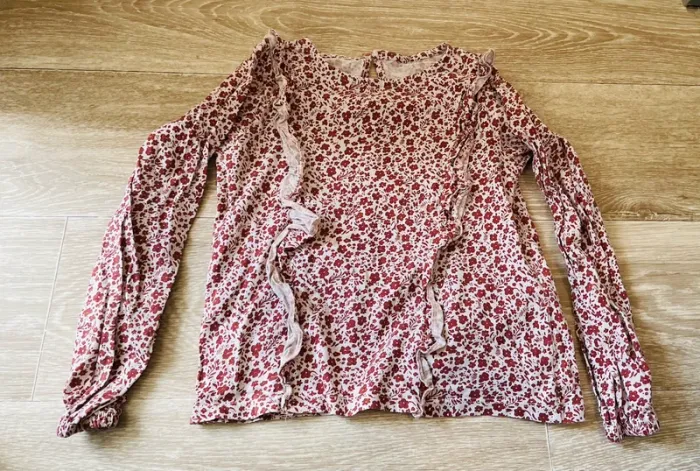 Tee shirt ML taille 6 ans fleurs - photo numéro 3
