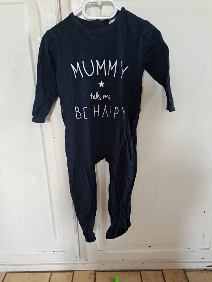 Pyjama fin et léger marine 1piece 24mois kiabi