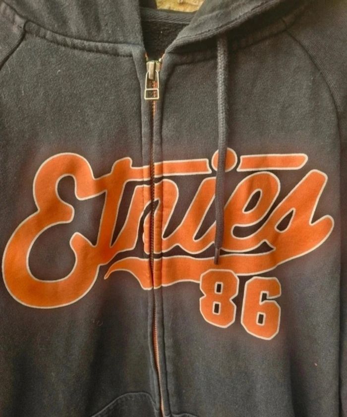 Sweat à capuche noir et orange etnies - photo numéro 2