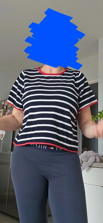 Pull marin Zara manches courtes taille M