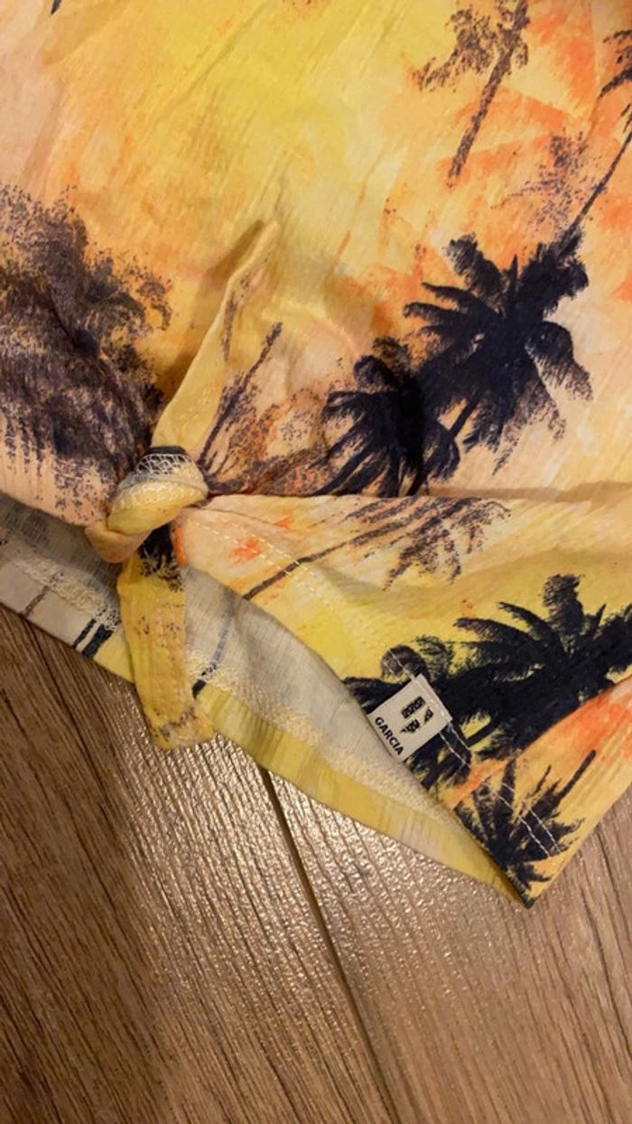 92/98 - taille 2 ans tee shirt Garcia jaune palmiers - photo numéro 4