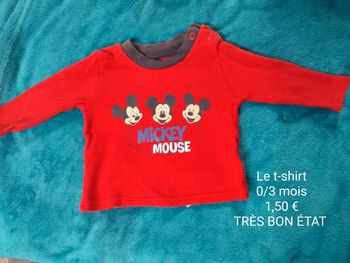 T-shirt 0/3 mois mickey