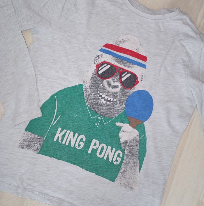 Tee-shirt gris chiné clair motif King Kong DPAM 
T. 10 ans - photo numéro 2