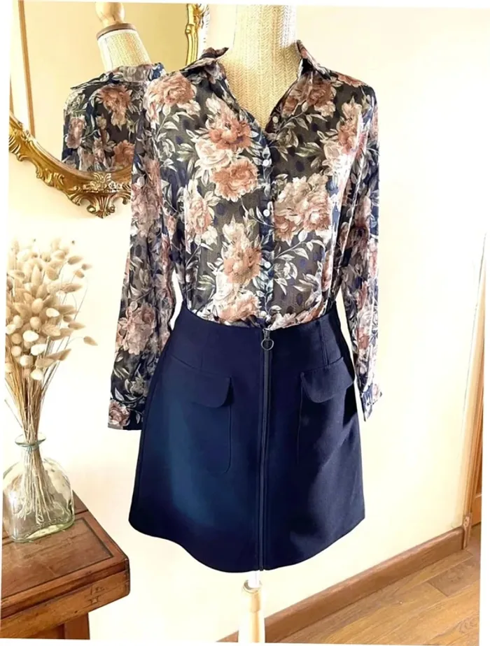 Sublime Haut manche longue Transparent Floral Sophyline taille M/L - photo numéro 11
