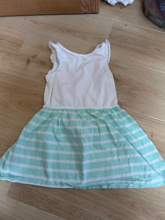 Robe fille blanche et jupe turquoise - photo numéro 2