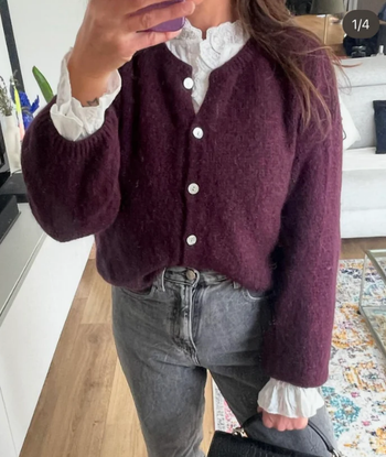 Gilet - Bordeaux - A Boutonner - Décontracté - Cocooning - Automne