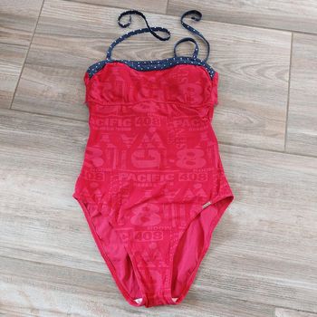 Maillot de bain une pièce rouge avec col à pois - Taille S Banana Moon