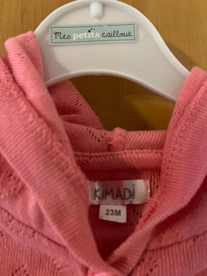 Gilet à capuche motifs cœurs taille 2 ans - photo numéro 6