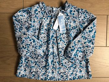 Blouse en Liberty Wiltshire bleu Jacadi T-3 ans