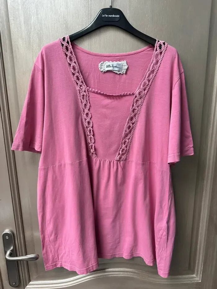 T-shirt manche courte rose Ulla Popken 48/50 - photo numéro 2