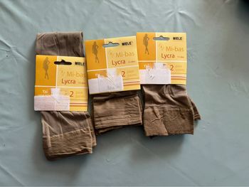 Lot 6 paires de mi bas miel