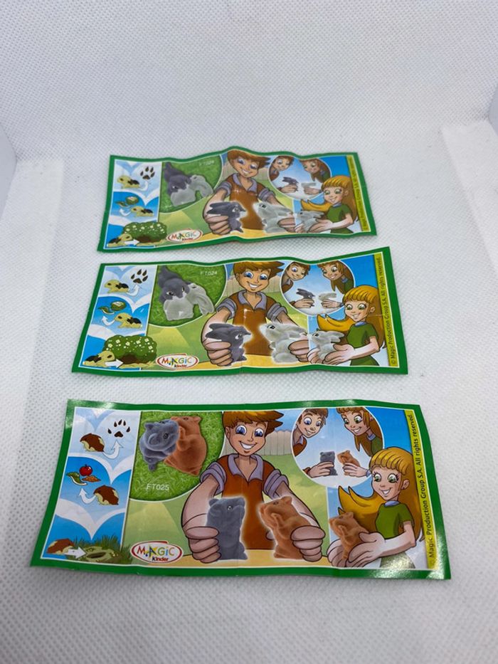 Lot de 3 surprises kinder natoons figurines lapin et rongeurs et leur papier - photo numéro 6