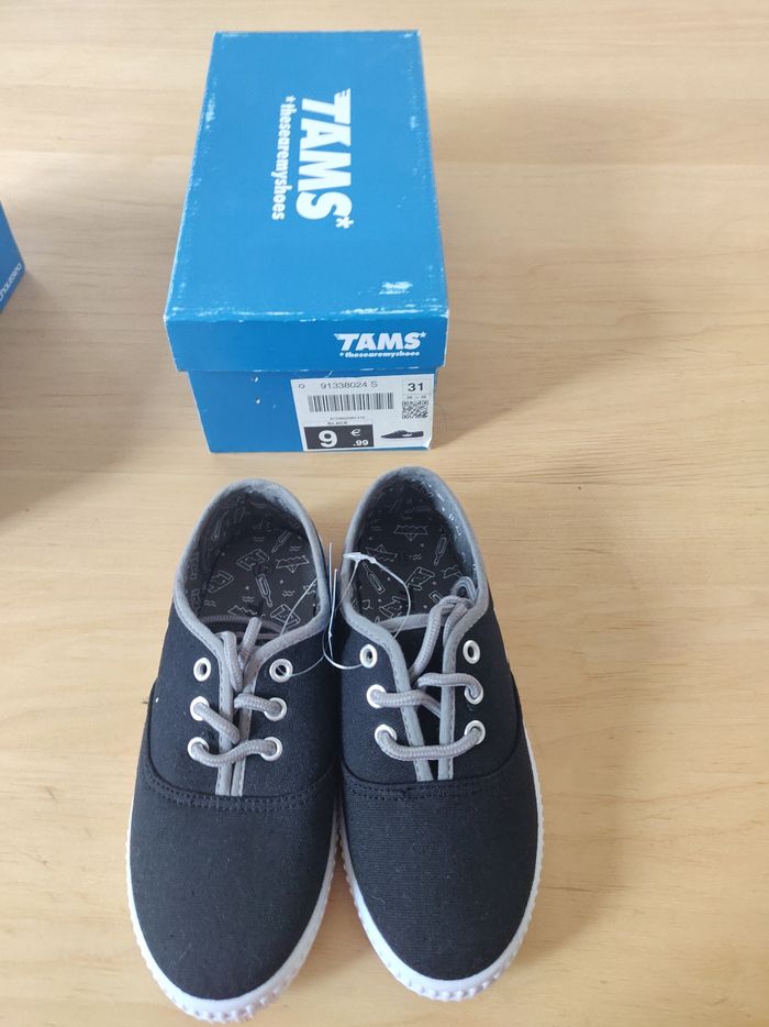 Baskets toile taille 31 neuve noire - photo numéro 6