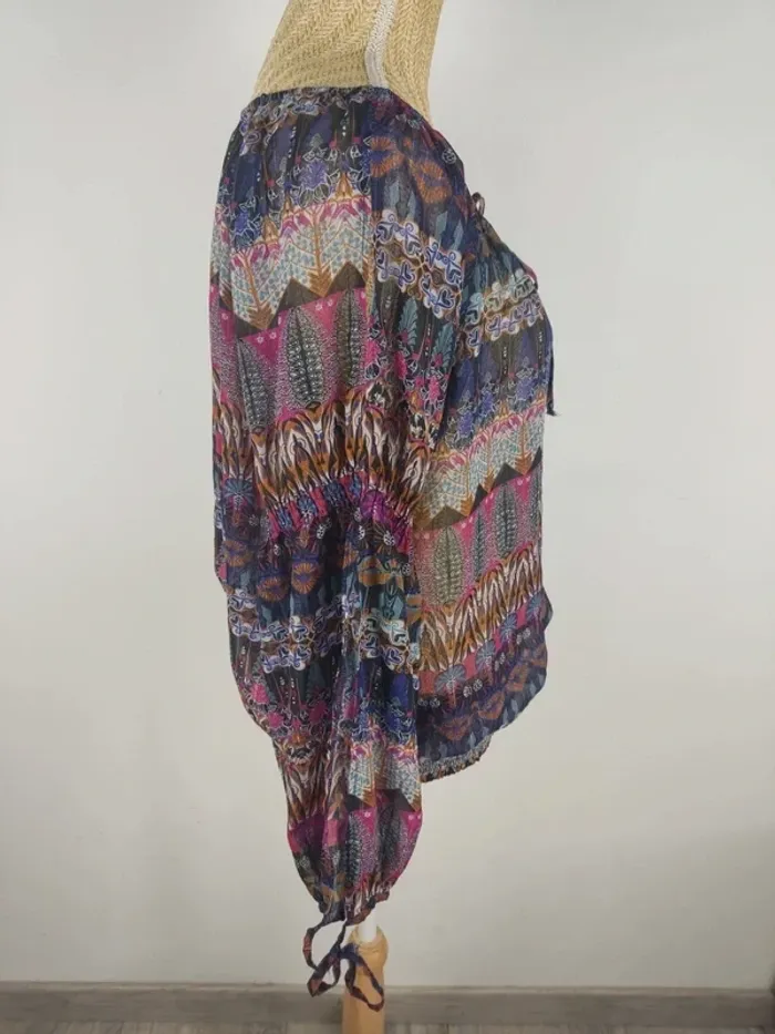 Blouse manches longues et ouvertes motifs graphiques violets et multicolores taille 38 Morgan - photo numéro 3