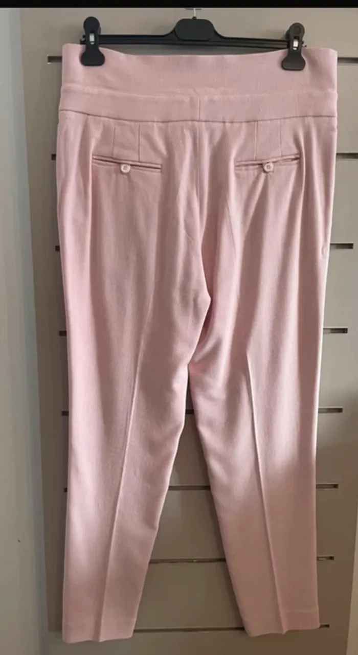 Paul & joe , pantalon, coupe droite rose pour l’été femme, taille 42 - photo numéro 2