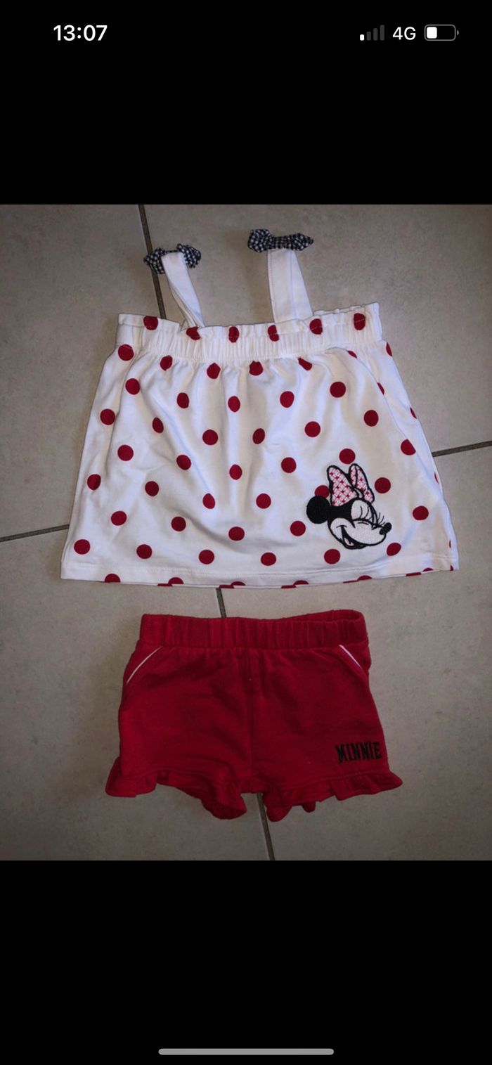 Ensmeble disney minnie blanc et rouge