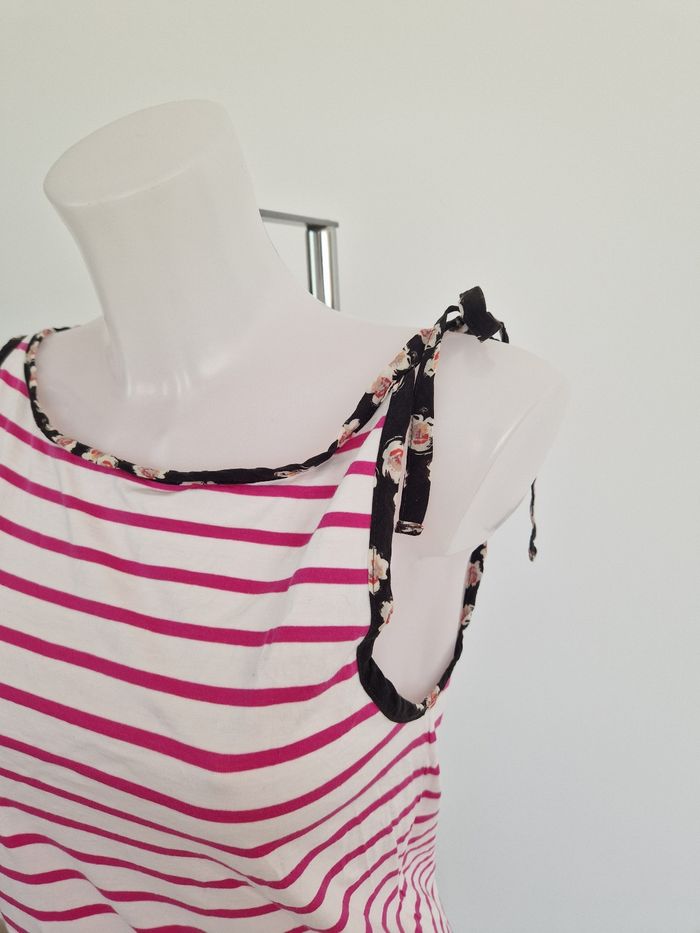 Débardeur blanc rayé rose Armor-Lux - photo numéro 3